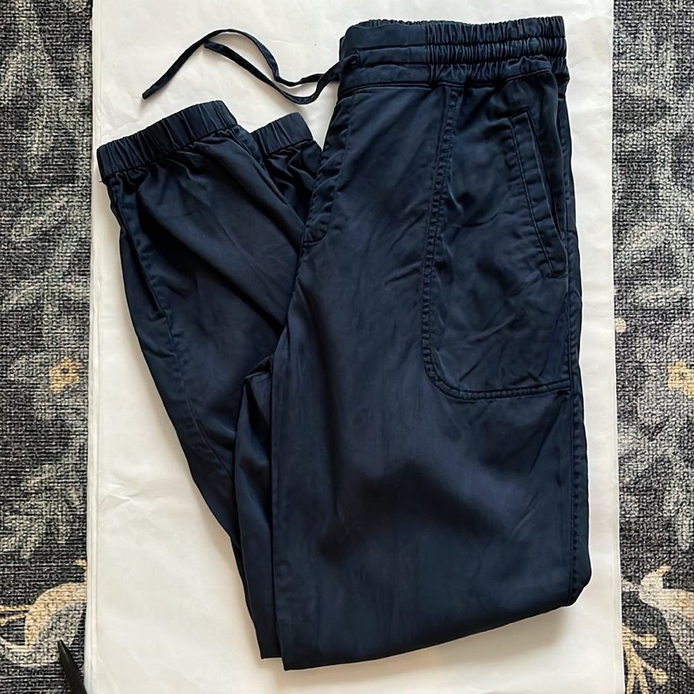 Fat Face Lyme Tencel Cuffed Pants - Navy - Sz 4